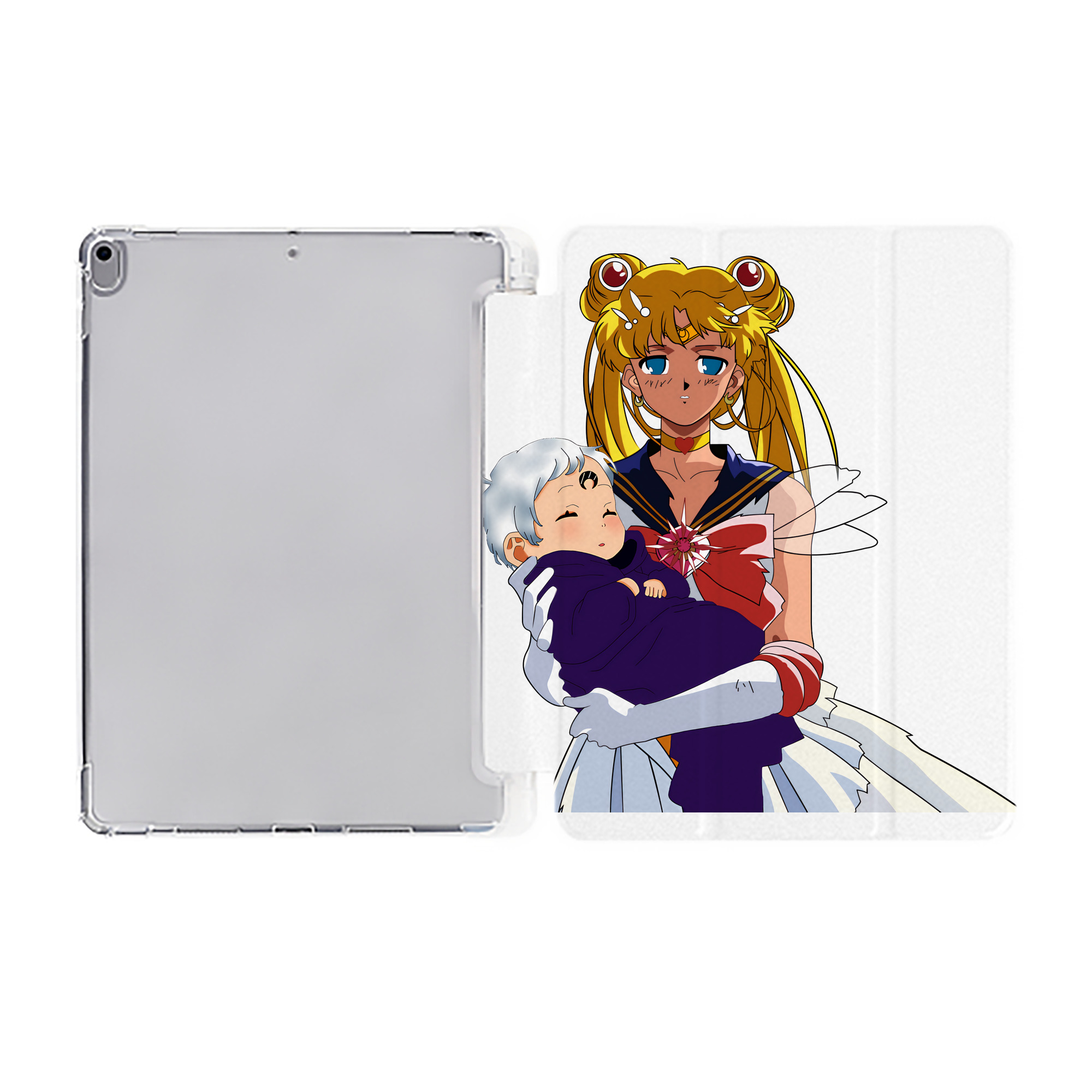 （画像用） 美少女戦士セーラームーン 月野 うさぎ つきの うさぎ Sailor Moon Tsukino Usagi IPad ケース ペン収納付き 三つ折りスタンド PUレザー×シリコン 対応機種9.5/10.5/10.9インチ
